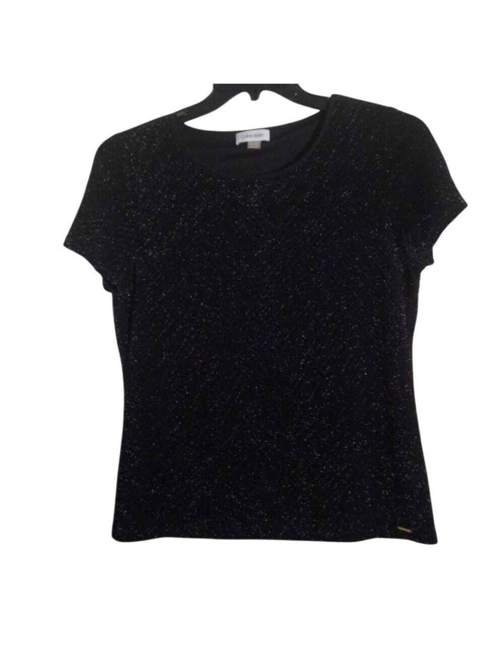 Calvin Klein Glittery Blouse Short Sleeve Plus Large